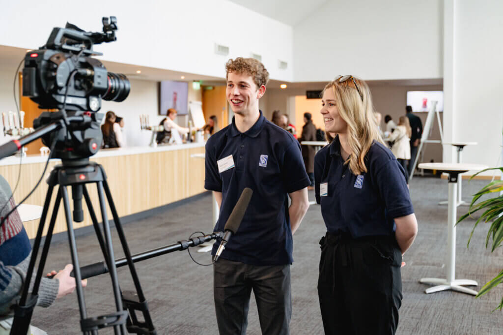 Two professionals being interviewed 