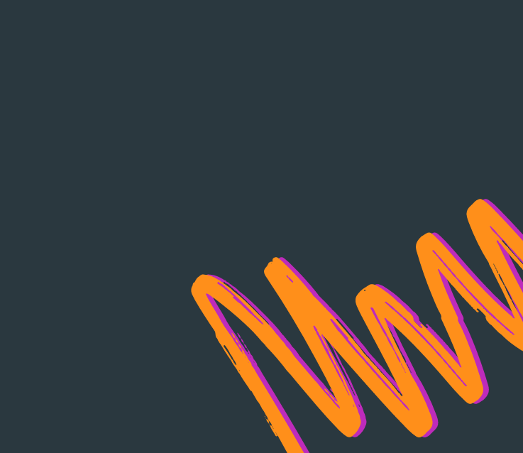 Upwards arrow in orange and pink against dark backround